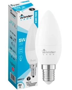 Lampes LED E14, formes variées (bougie, goutte), parfaites pour l'éclairage décoratif et fonctionnel.