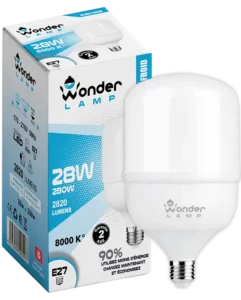 Ampoule LED E27 28W 8000K Blanc Froid 2820 lumens, équivalent 280W,– LED Classe A+ – Économie d’énergie 90% Durée de vie 15 000 h, garantie 2 ans, 170–270V